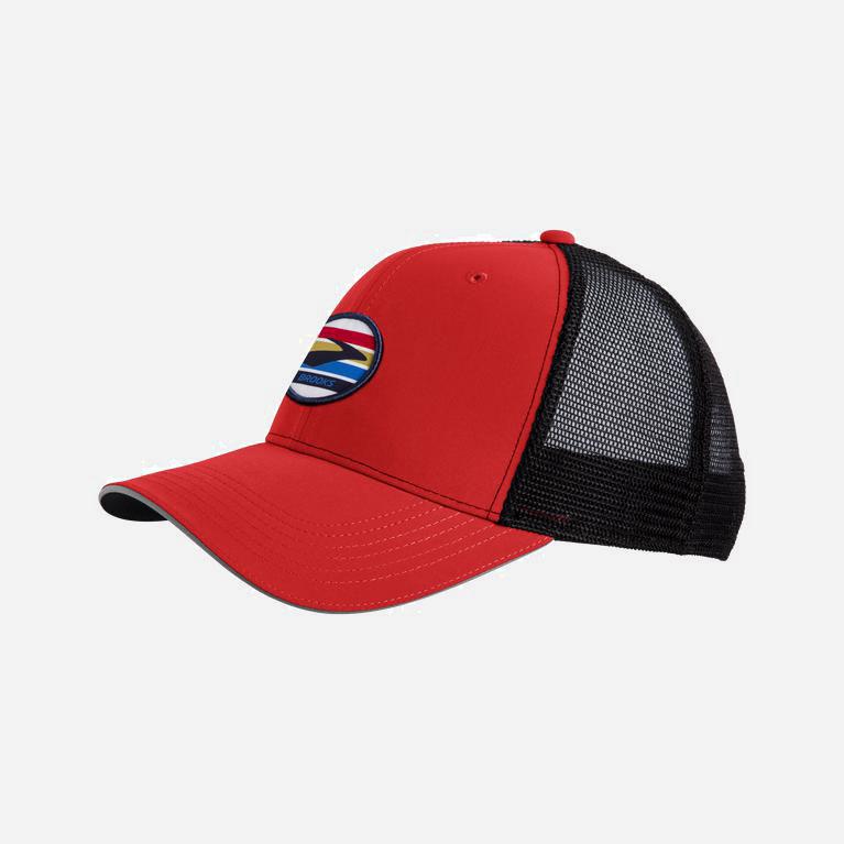 Brooks Discovery Trucker Löparkepsar Dam 910574-FOG Röda/Randig